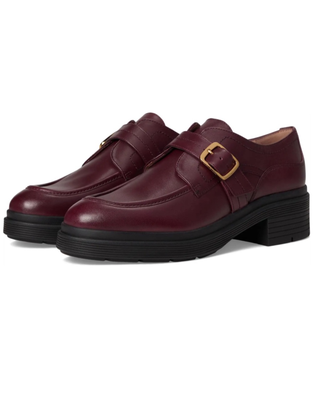 New Size 8.5 Ladies Cole Haan Carlitta Monk Strap Leather Loafers-Garnet (ABBA)